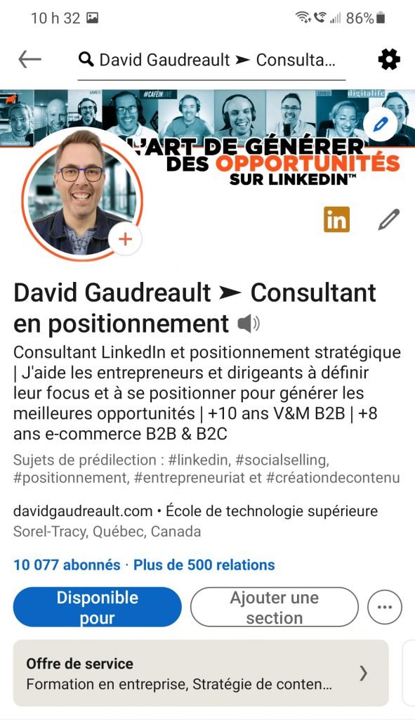 Comment créer une Cover Story sur LinkedIn - par David Gaudreault